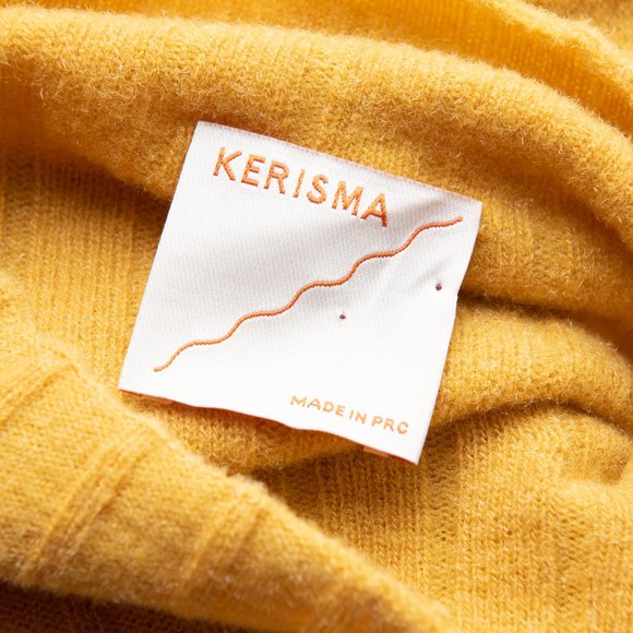 Kerisma Mock Neck Sweater Lightweight Nylon Mustard Yellow Size Medium / Large - Picture 3 of 6